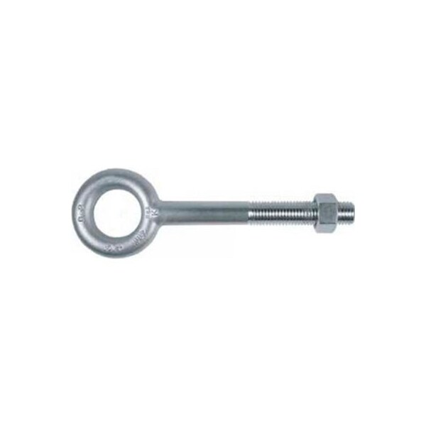 Eye Bolt 1/4"-20, 2 in Shank, 1/2 in ID, Carbon Steel, Galvanized